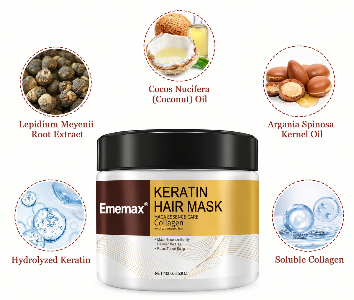 《Ememax》Herbal Collagen Hair Revival Mask💁‍♀️🧴